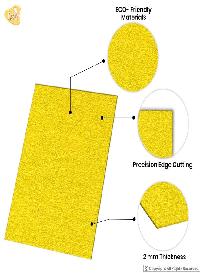 Lakeer A4 Yellow Felt Sheets - 2mm Thick, Stiff Fabric, Pack of 10, for DIY Crafts, Sewing, Scrapbooking, School Projects. - Image 3